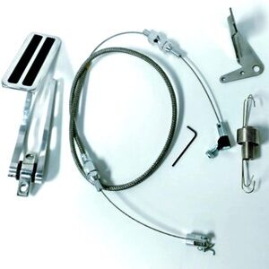 Gas Pedal, 36" Braided Throttle Cable, Firewall Mount Kit